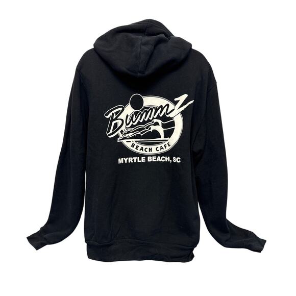 Canvas Black Hoodie Bummz Cafe Myrtle Beach SC Large Pre-owned‎ - Picture 2 of 6